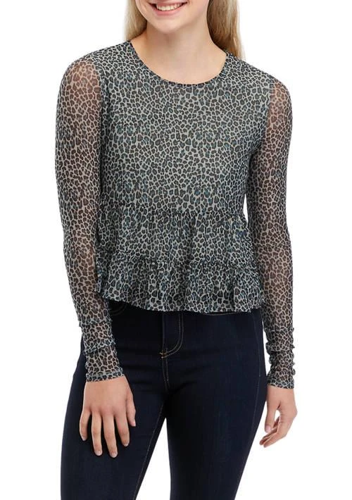 商品Love, Fire|Juniors' Long Sleeve Mesh Babydoll Top,价格¥52,第1张图片详细描述
