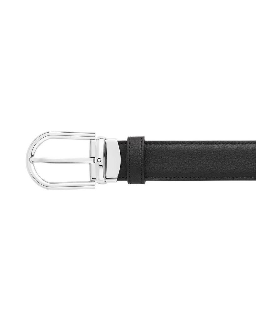 Men's Horseshoe Stainless Steel Reversible Leather Belt商品第2张图片规格展示