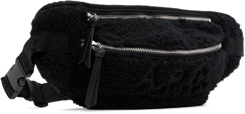 Black Faux-Shearling Belt Bag商品第2张图片规格展示