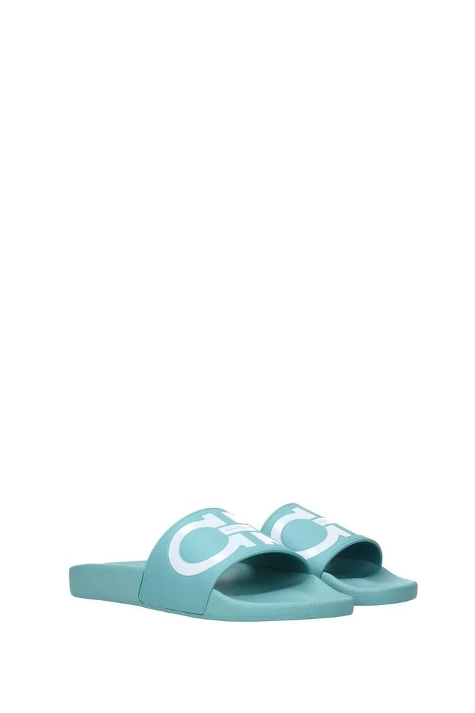 商品Salvatore Ferragamo|Slippers and clogs groovy Rubber Heavenly Turquoise,价格¥795,第2张图片详细描述