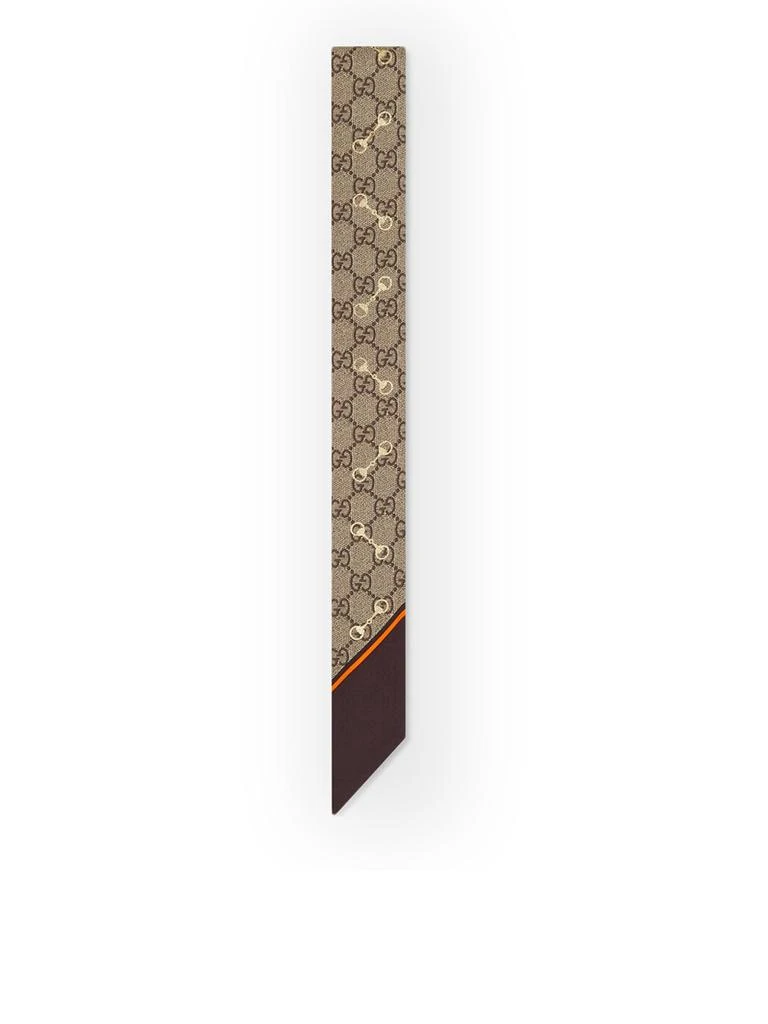 商品Gucci|GG print silk bow with clamps,价格¥1518,第2张图片详细描述