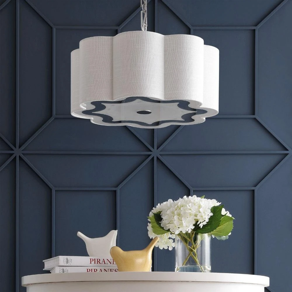 商品JONATHAN Y|Coquille 4-Light 20" Adjustable Scalloped Shade Metal LED Pendant,价格¥1819,第5张图片详细描述