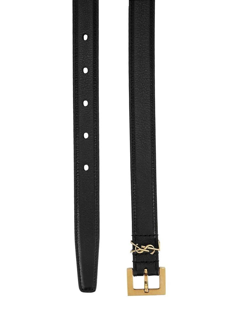 商品Yves Saint Laurent|Black logo leather belt,价格¥2876,第3张图片详细描述