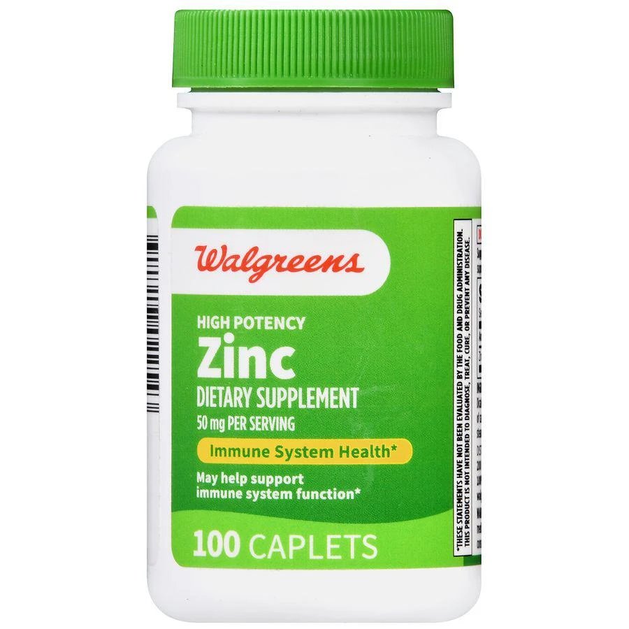 商品Walgreens|High Potency Zinc 50 mg Caplets (100 days),价格¥50,第2张图片详细描述