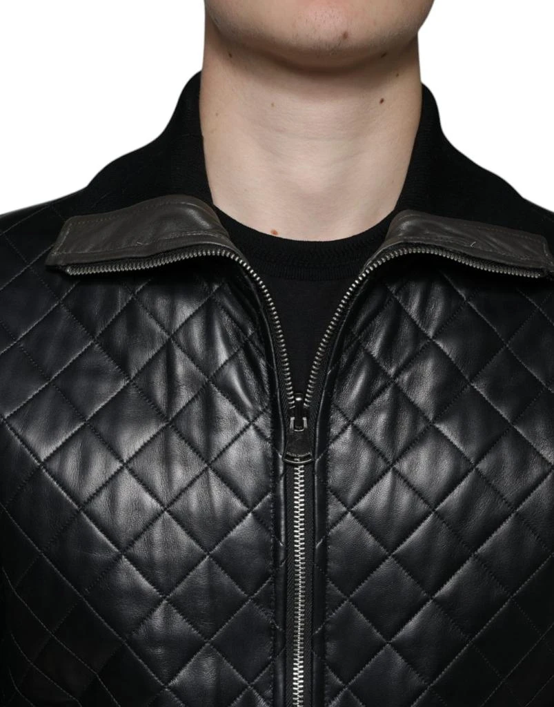 商品[二手商品] Dolce & Gabbana|Calf Leather Quilted Full Zip Men's Jacket (Pre-Owned),价格¥10724,第4张图片详细描述