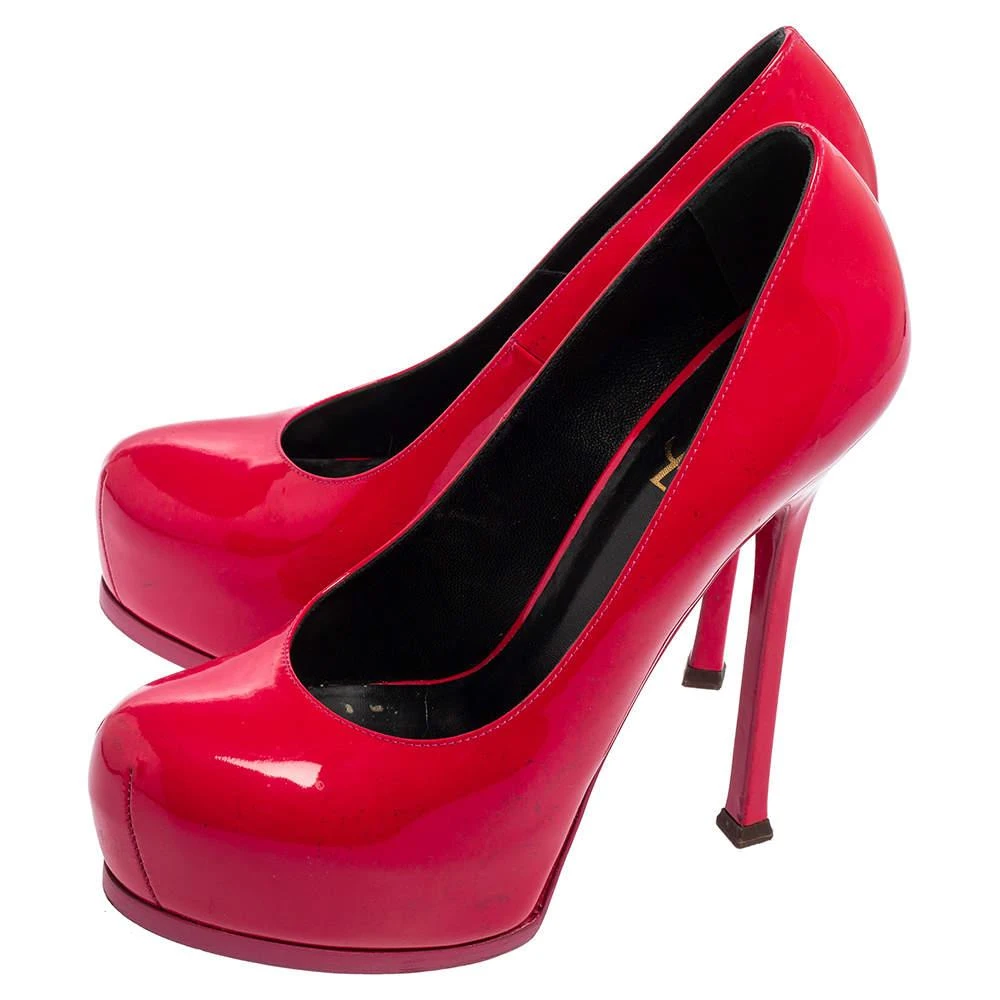 商品[二手商品] Yves Saint Laurent|Saint Laurent Magenta Patent Leather Tribtoo Platform Pumps Size 38.5,价格¥1564,第4张图片详细描述