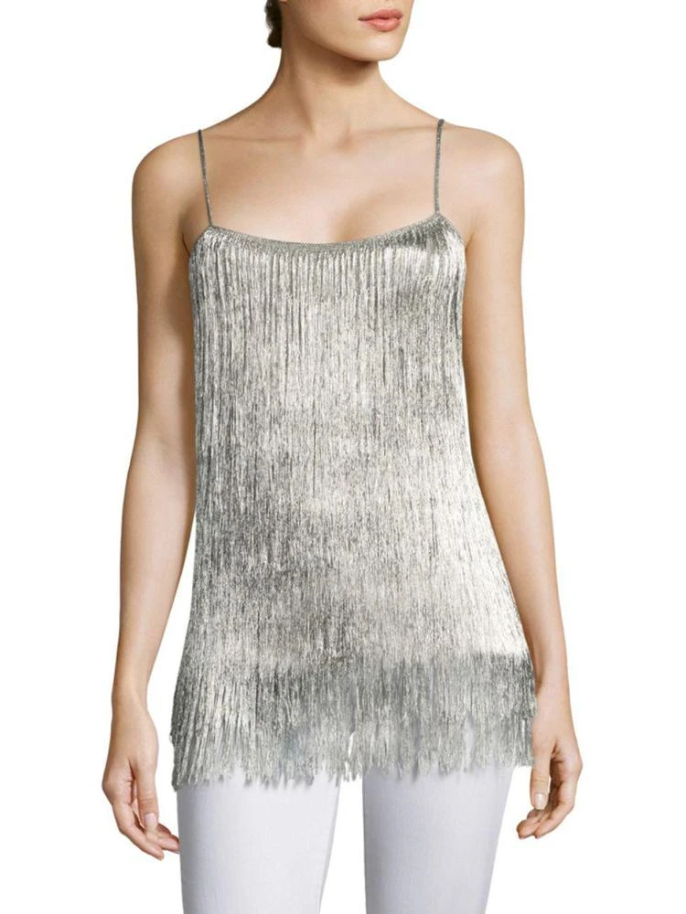 商品Rachel Zoe|Wick Metallic Fringed Tank Top,价格¥2587,第1张图片