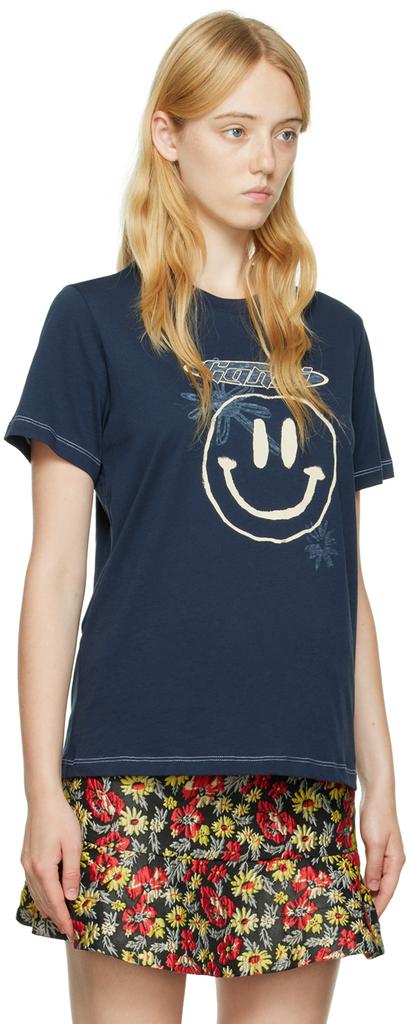 Navy Flower T-Shirt商品第2张图片规格展示