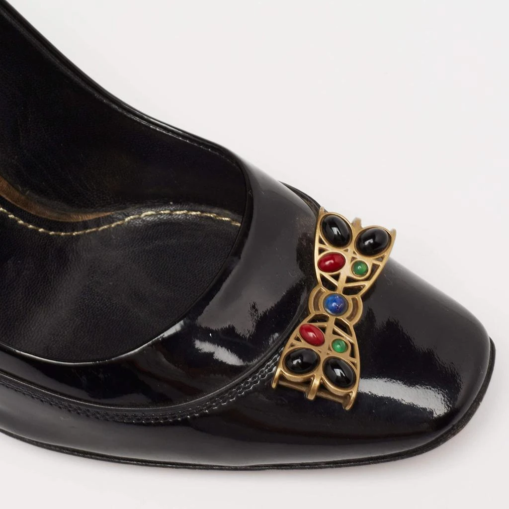 Louis Vuitton Black Patent Leather Embellished Buckle Pumps Size 38 商品