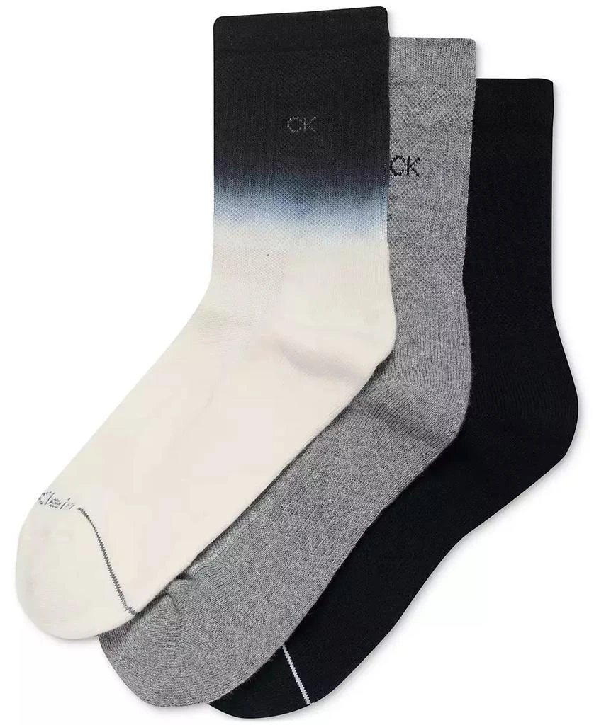 商品Calvin Klein|Women's Ombre Dyed Cushion Mid Crew Socks, Pack of 3,价格¥75,第1张图片