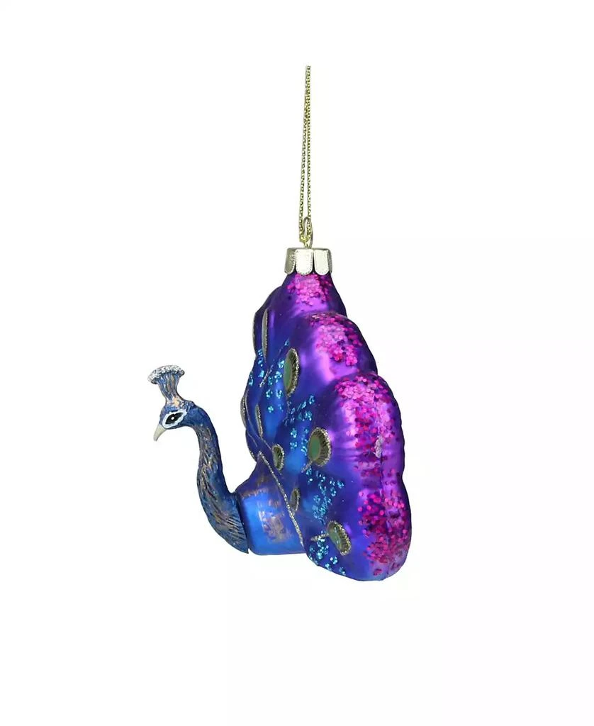 商品Northlight|4.25" Regal Peacock Blue and Purple Glittered Glass Peacock Christmas Ornament,价格¥150,第2张图片详细描述