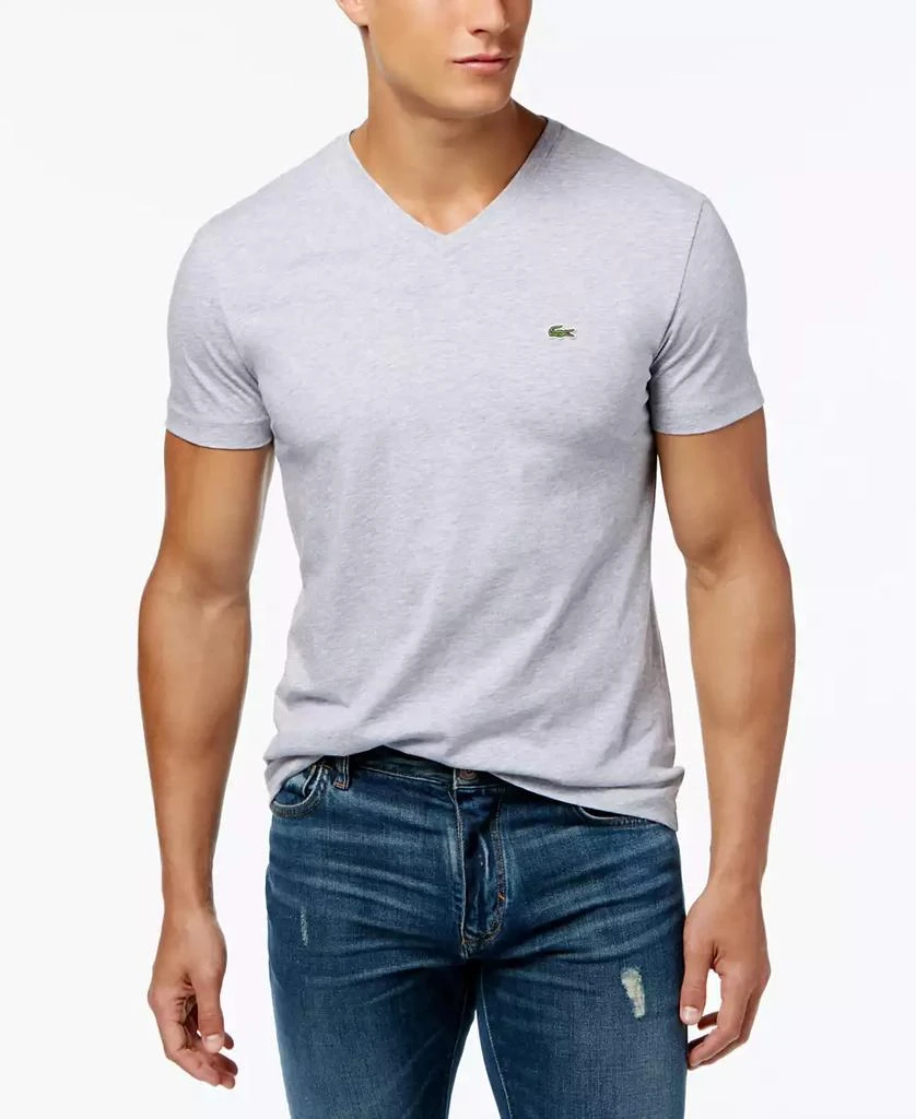 商品Lacoste|Men’s Classic V-Neck Soft Pima Cotton Tee Shirt,价格¥271,第1张图片