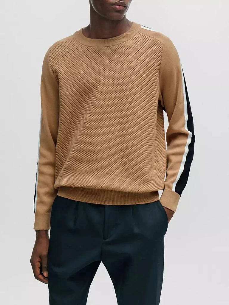 商品Hugo Boss|Cotton Sweater with Color-Blocking Detail,价格¥1534,第3张图片详细描述