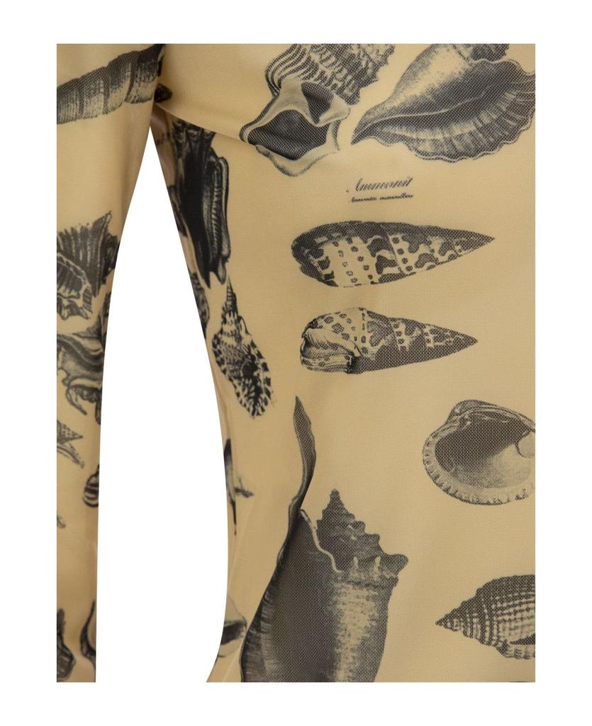 Crewneck Long-sleeved Tulle T-shirt商品第4张图片规格展示