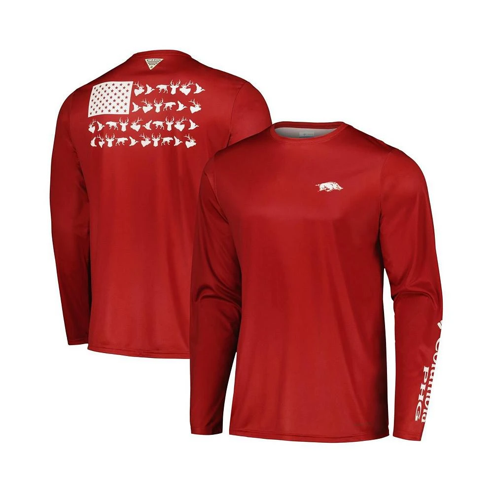 商品Columbia|Men's Cardinal Arkansas Razorbacks Terminal Shot Omni-Shade Omni-Wick Long Sleeve T-shirt,价格¥369,第1张图片