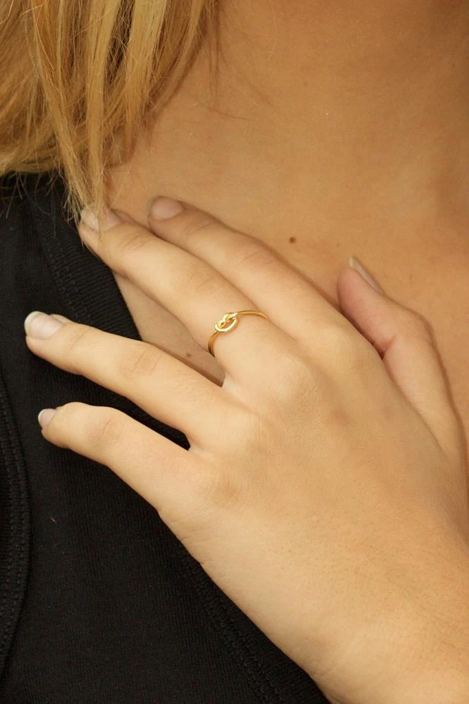 商品Sterling Forever|14K Yellow Gold Vermeil Thin Love Knot Ring,价格¥190,第2张图片详细描述