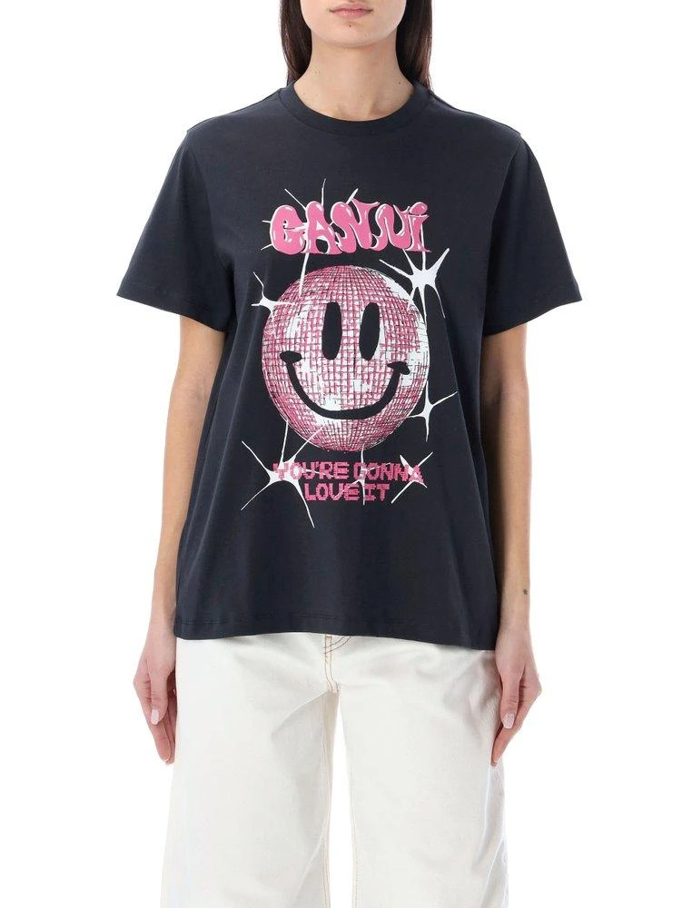 商品Ganni|Ganni Basic Smiley Crewneck T-Shirt,价格¥527,第1张图片