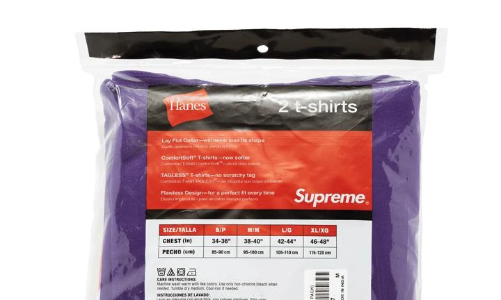 商品Supreme|Supreme Hanes Tagless Tees 2,价格¥367-¥441,第4张图片详细描述
