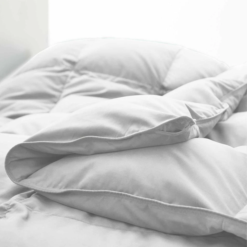 商品Puredown|Ultra Soft Fabric All Season Premium Feather Fiber and Microfiber Comforter with 360TC Light Grey,价格¥571,第4张图片详细描述