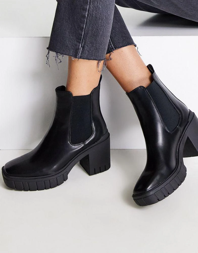 商品Origins|Origins Edison mid heel chelsea boot in black,价格¥198,第4张图片详细描述
