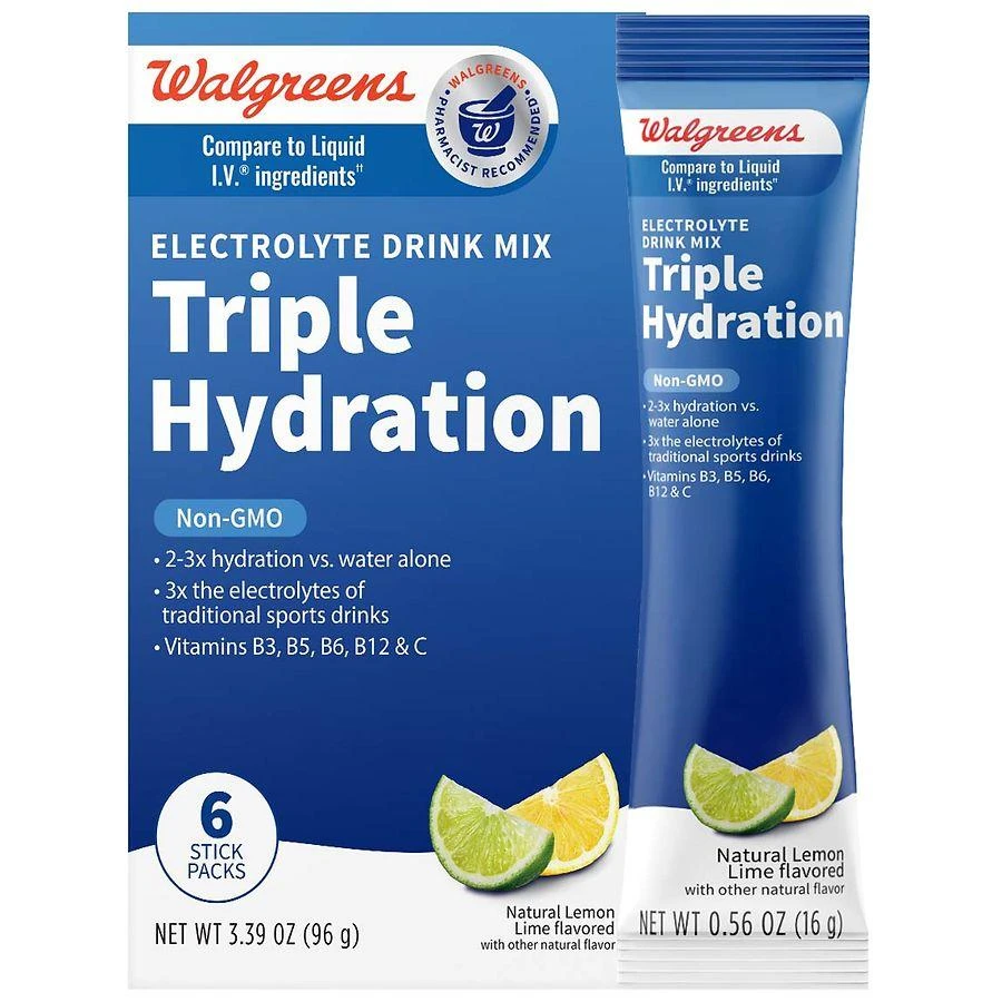 商品Walgreens|Electrolyte Drink Mix Triple Hydration,价格¥83,第1张图片