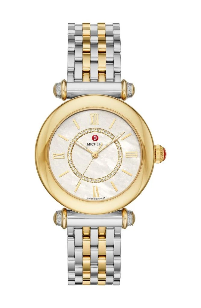 商品Michele|Women's Caber Diamond Two-Tone Bracelet Watch, 35mm - 0.19 ctw,价格¥8252,第1张图片