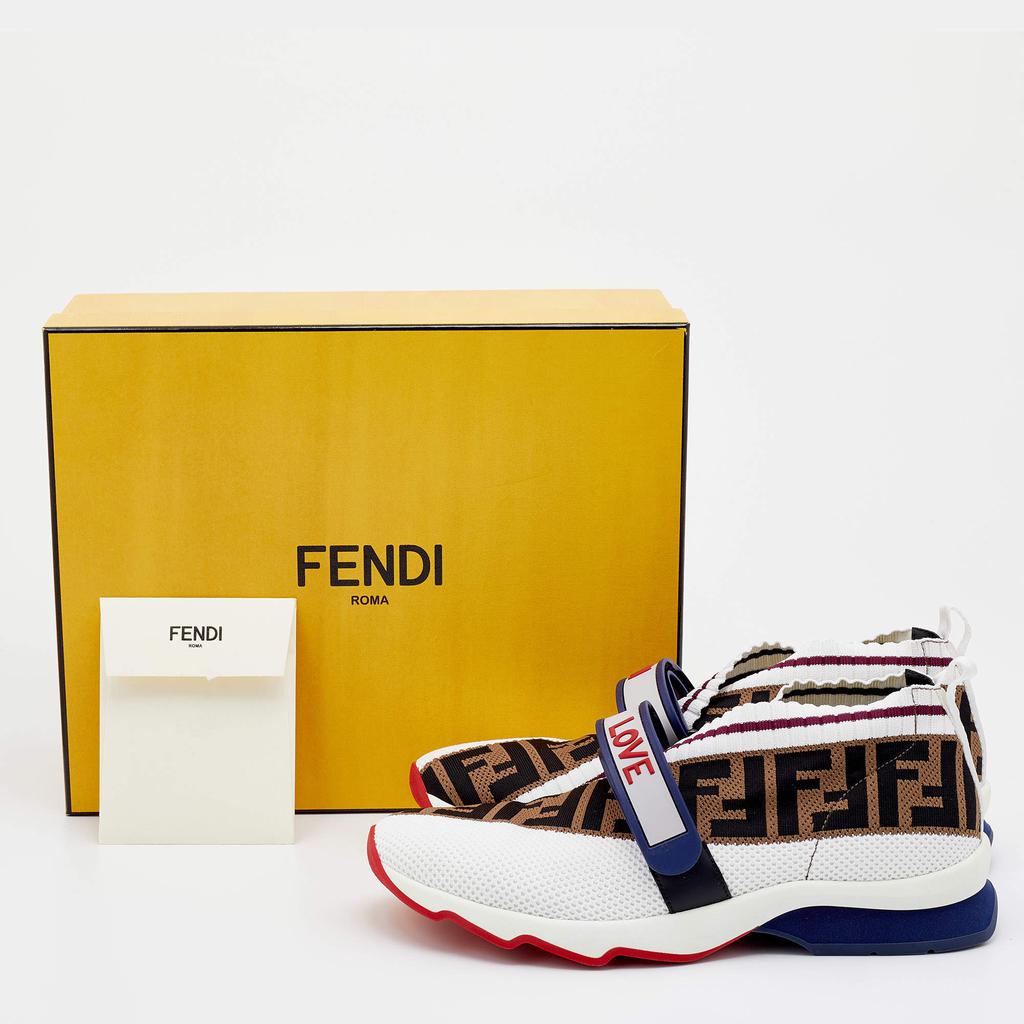 Fendi Multicolor Knit Fabric Rockoko Sneakers Size 39商品第9张图片规格展示