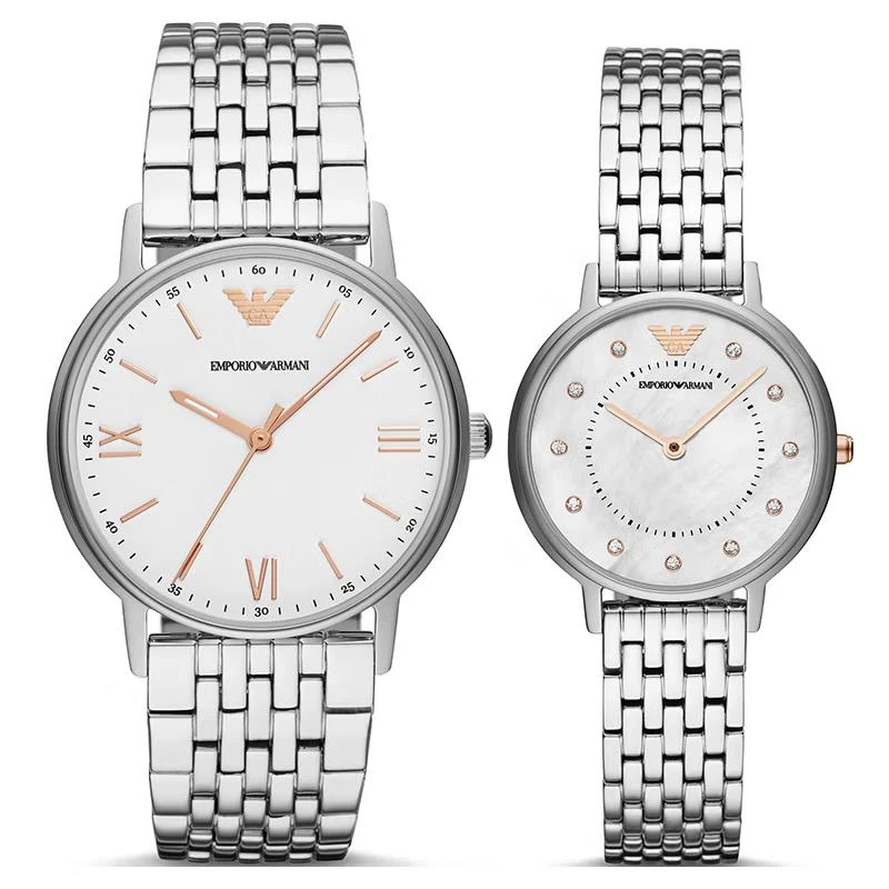商品[国内直发] Emporio Armani| 阿玛尼(EmporioArmani)情侣手表 男女士钢制表带防水商务情AR80014,价格¥2725,第1张图片