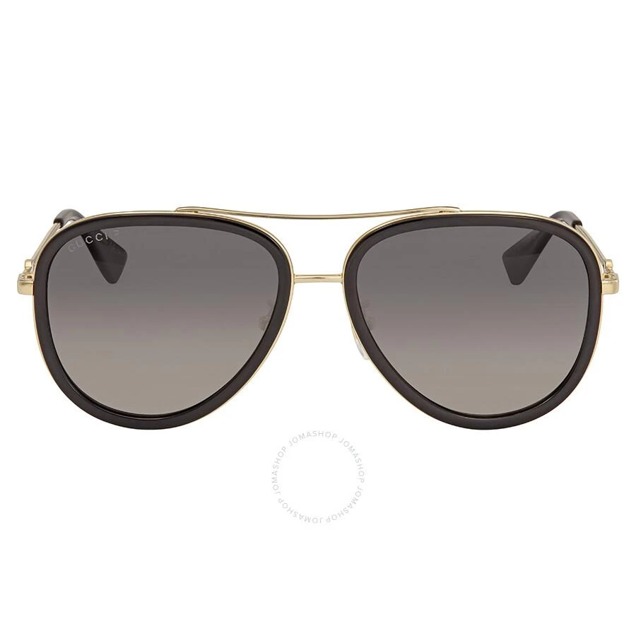 商品Gucci|Polarized Grey Gradient Pilot Ladies Sunglasses GG0062S 011 57,价格¥2148,第1张图片