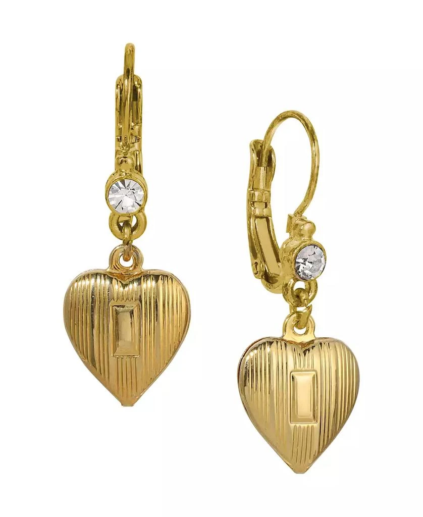 商品2028|Crystal Accent Heart Drop Earrings,价格¥192,第1张图片