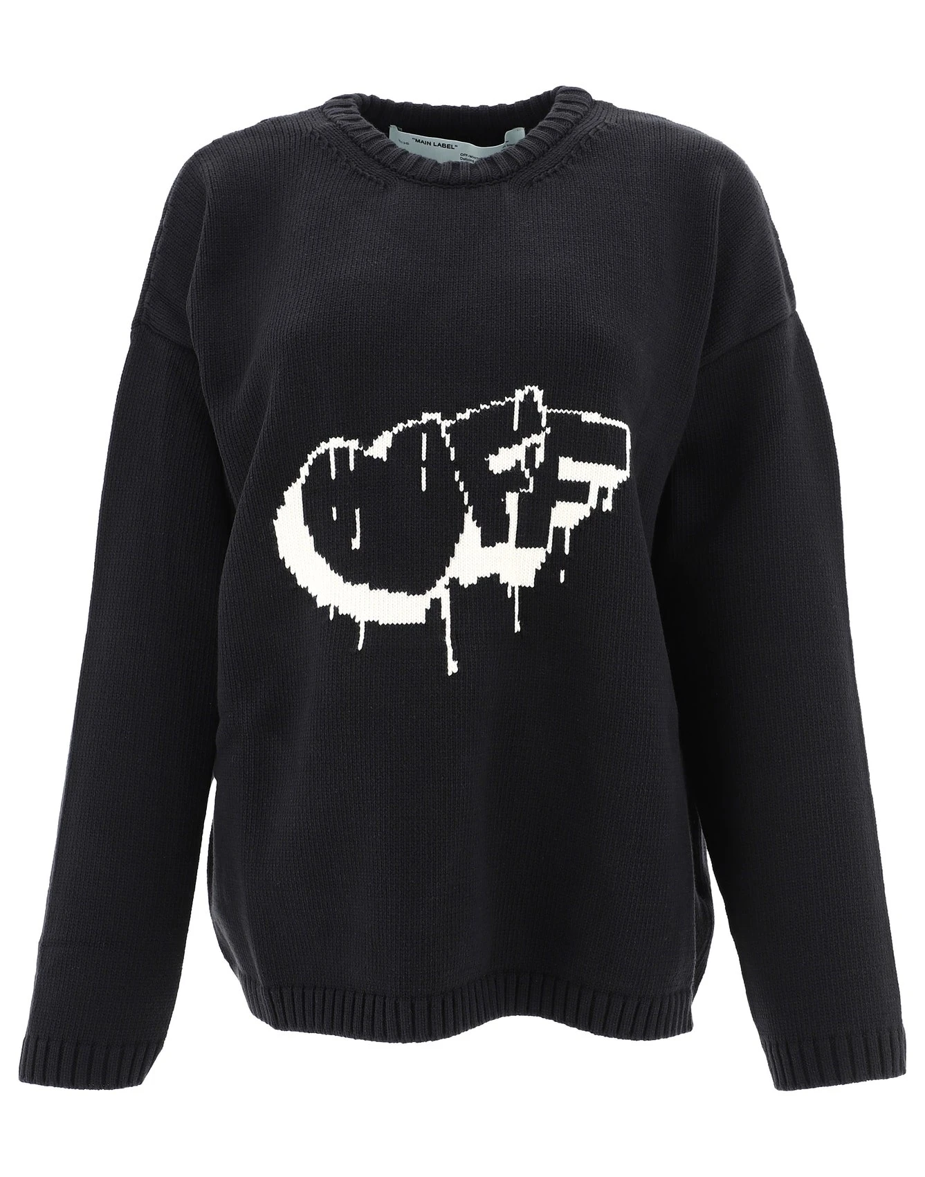商品【商品预售7天】 Off-White|Off-White 女士针织毛衣 OWHE017F19F940701001 黑色,价格¥2318,第1张图片