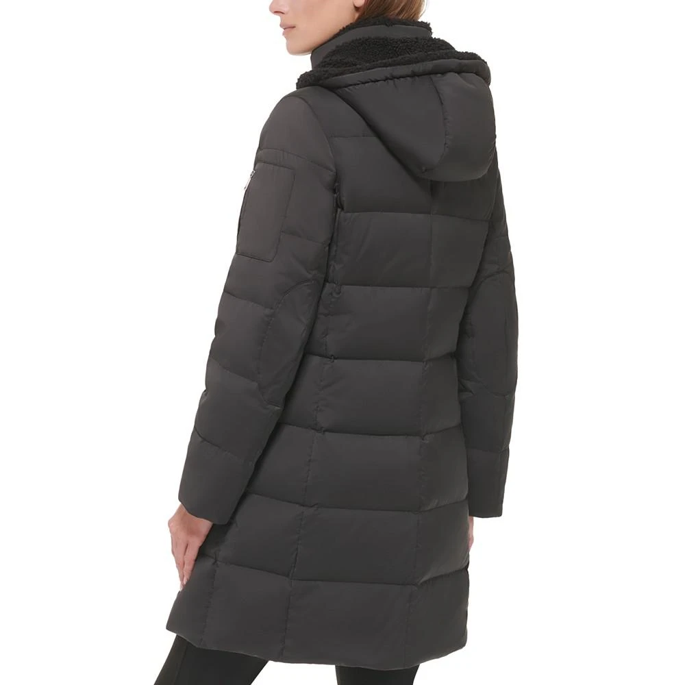 商品Calvin Klein|Women's Sherpa-Trimmed Hooded Down Puffer Coat,价格¥879,第2张图片详细描述