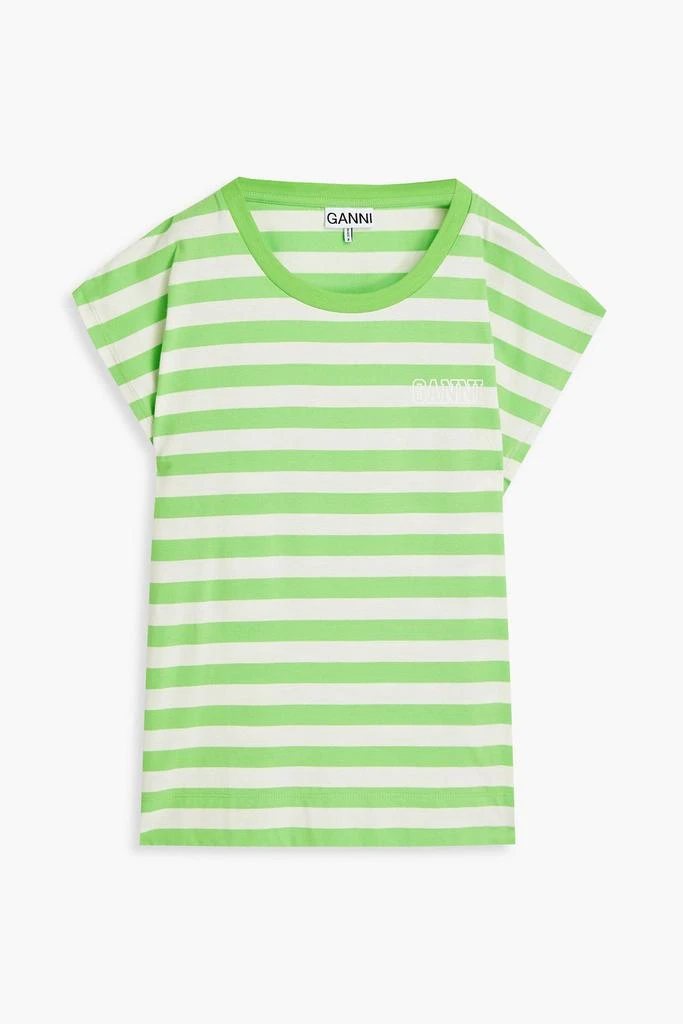 商品Ganni|Striped organic cotton-jersey T-shirt,价格¥315,第3张图片详细描述