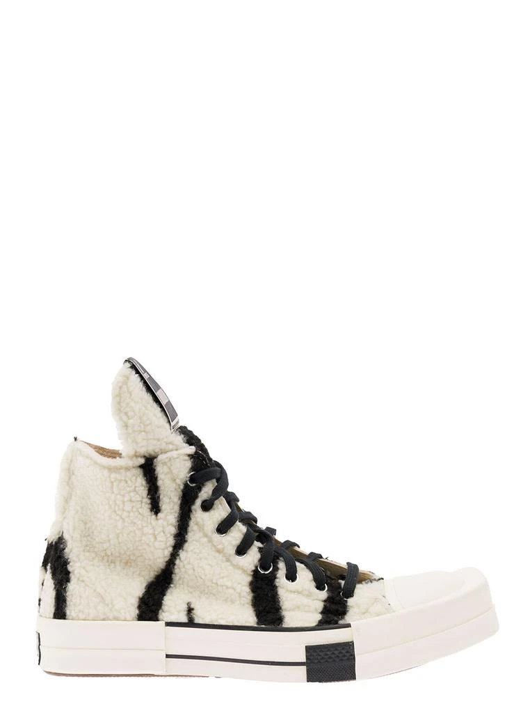 商品DRKSHDW|Black And White Shearling Sneakers In Cotton Man,价格¥1507,第1张图片