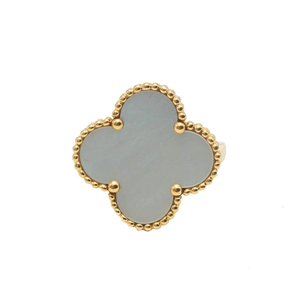 商品[二手商品] Van Cleef & Arpels|Van Cleef & Arpels Magic Alhambra Mother Of Pearl Yellow Gold Ring Size 54,价格¥21413,第2张图片详细描述