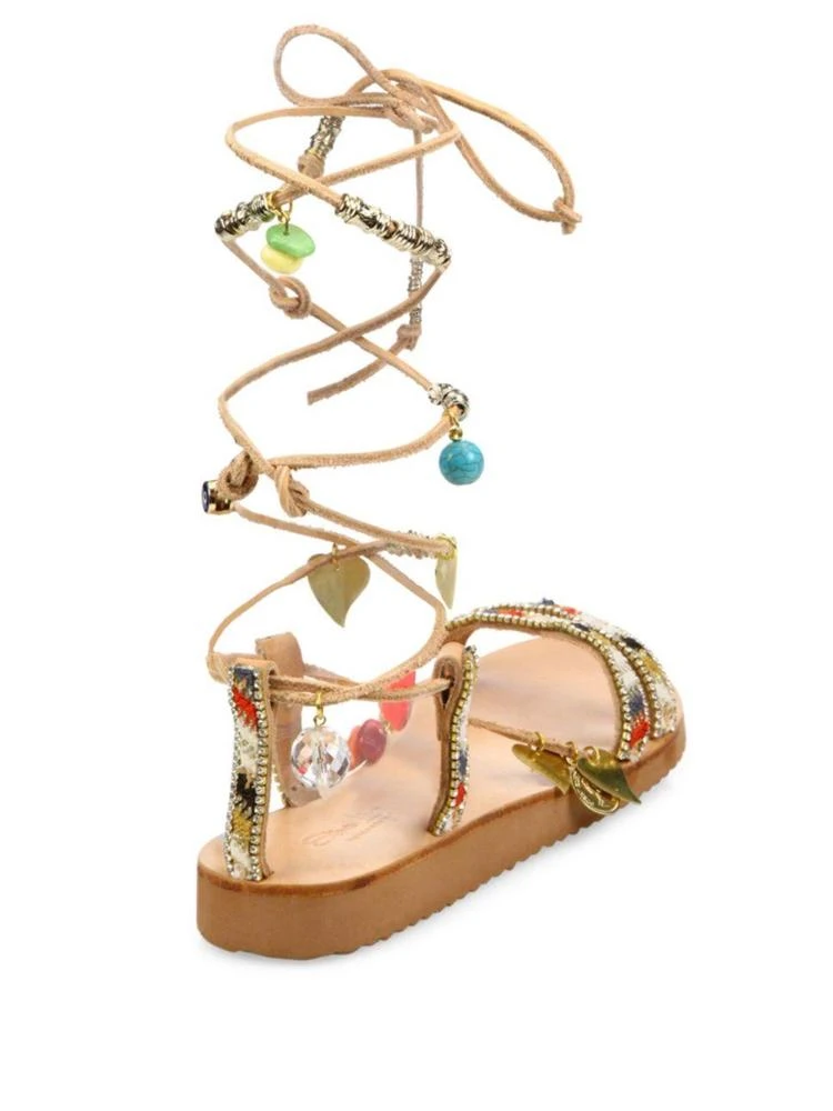 商品Elina Linardaki|Stardust Embellished Leather Mid-Wrap Sandals,价格¥688,第2张图片详细描述