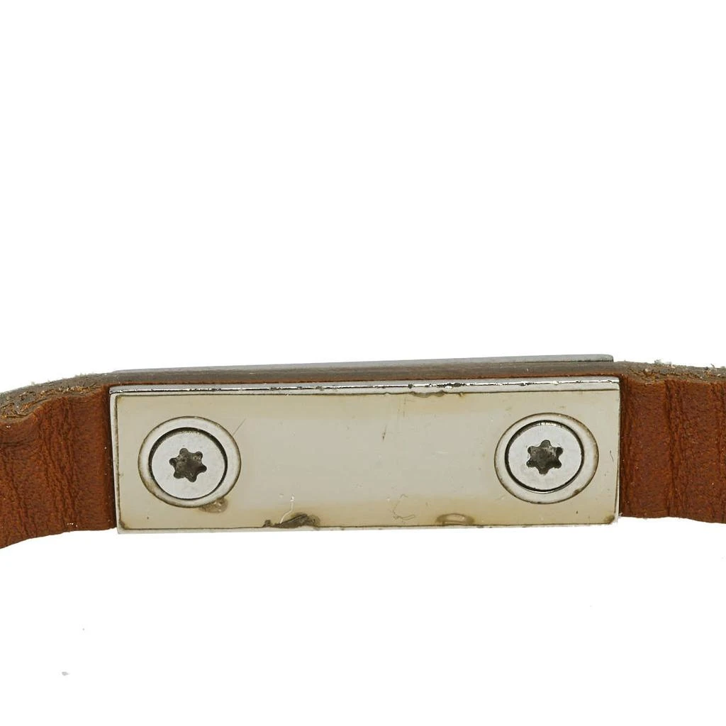 Hermès Grey Leather Palladium Plated Micro Rivale Bracelet M 商品