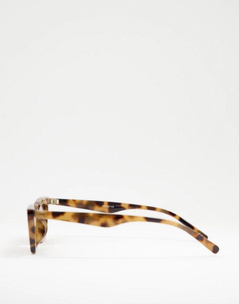 商品ASOS|ASOS DESIGN frame square cat eye sunglasses in milky tort  - BROWN,价格¥70,第4张图片详细描述