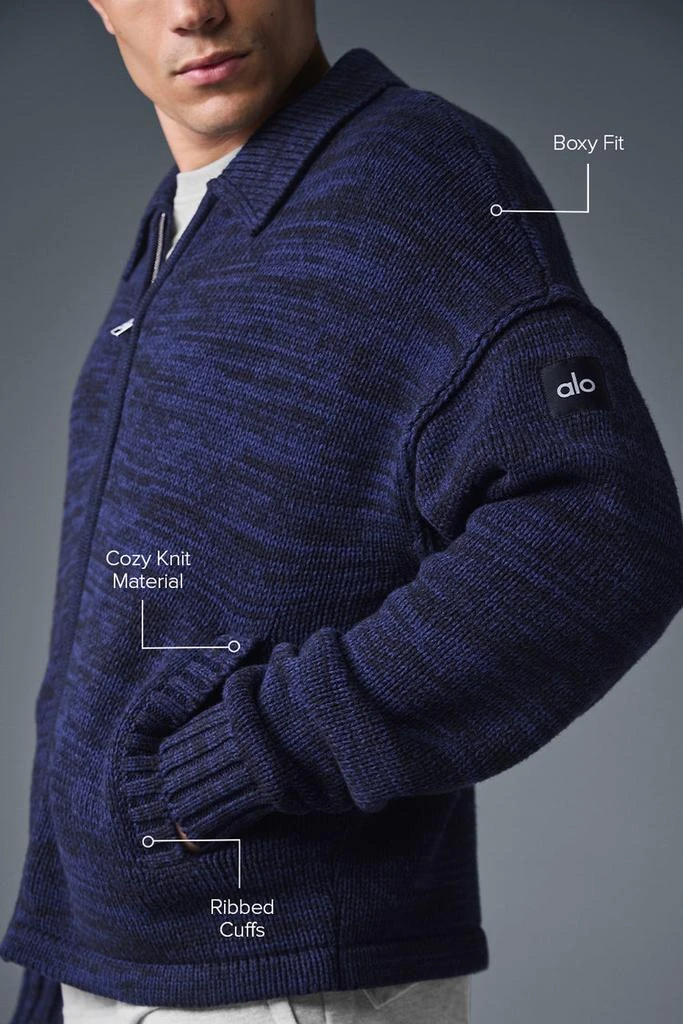 商品Alo|Heritage Full Zip Sweater - Navy Multi,价格¥1735,第2张图片详细描述