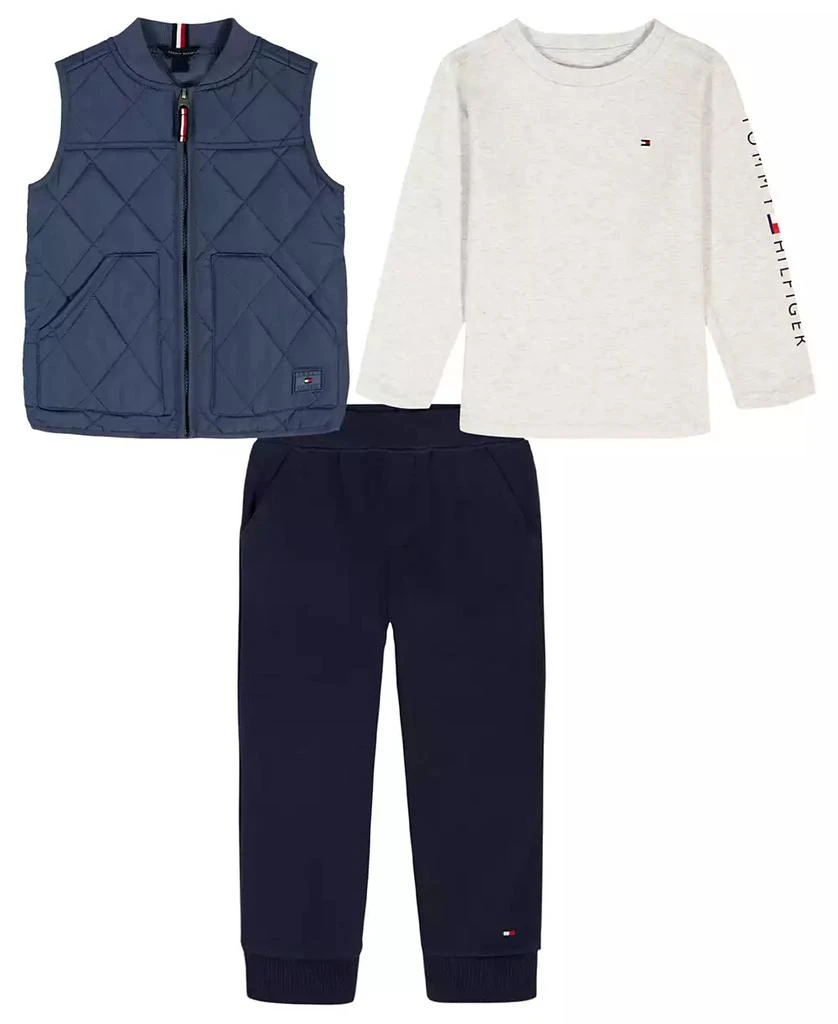 商品Tommy Hilfiger|Baby Boys 3-Piece T-shirt, Vest and Joggers Set,价格¥199,第1张图片