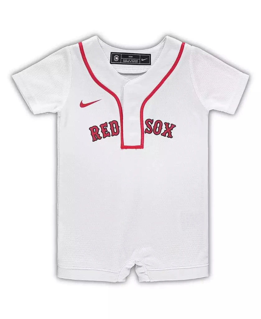 商品NIKE|Newborn and Infant Boys and Girls White Boston Red Sox Official Jersey Romper,价格¥297,第1张图片