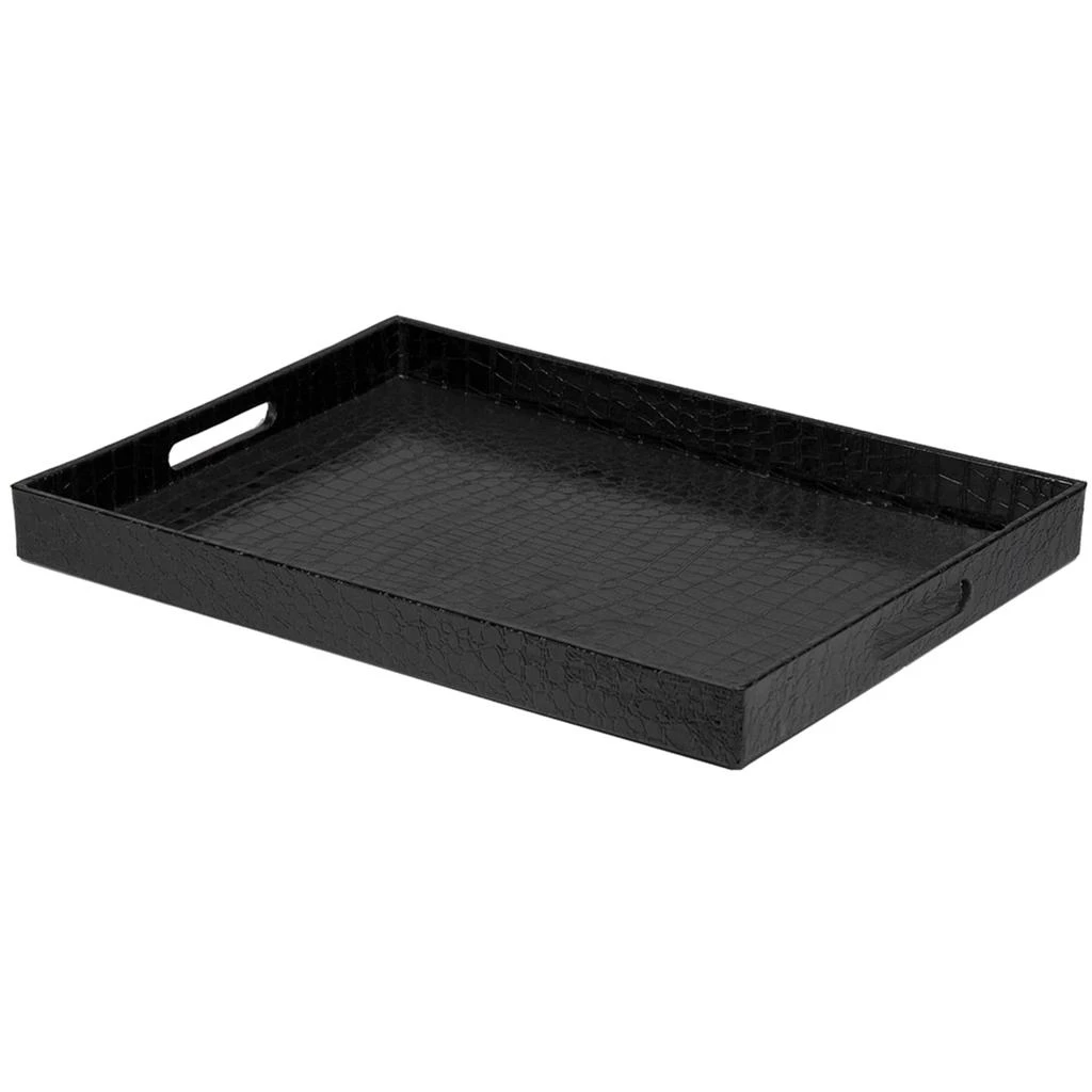 商品Home Basics|Home Basics Crocodile Serving Tray, Black,价格¥186,第1张图片