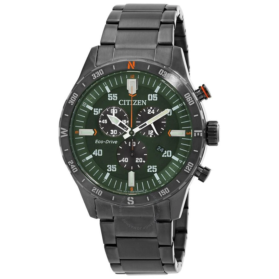 商品Citizen|Chronograph GMT Eco-Drive Green Dial Men's Watch AT2527-80X,价格¥1390,第1张图片