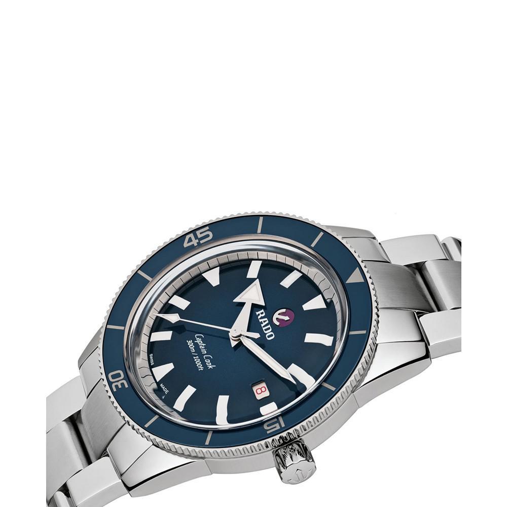 商品Rado|Captain Cook Men's Automatic Blue Stainless Steel Bracelet Watch 42 mm,价格¥15759,第5张图片详细描述