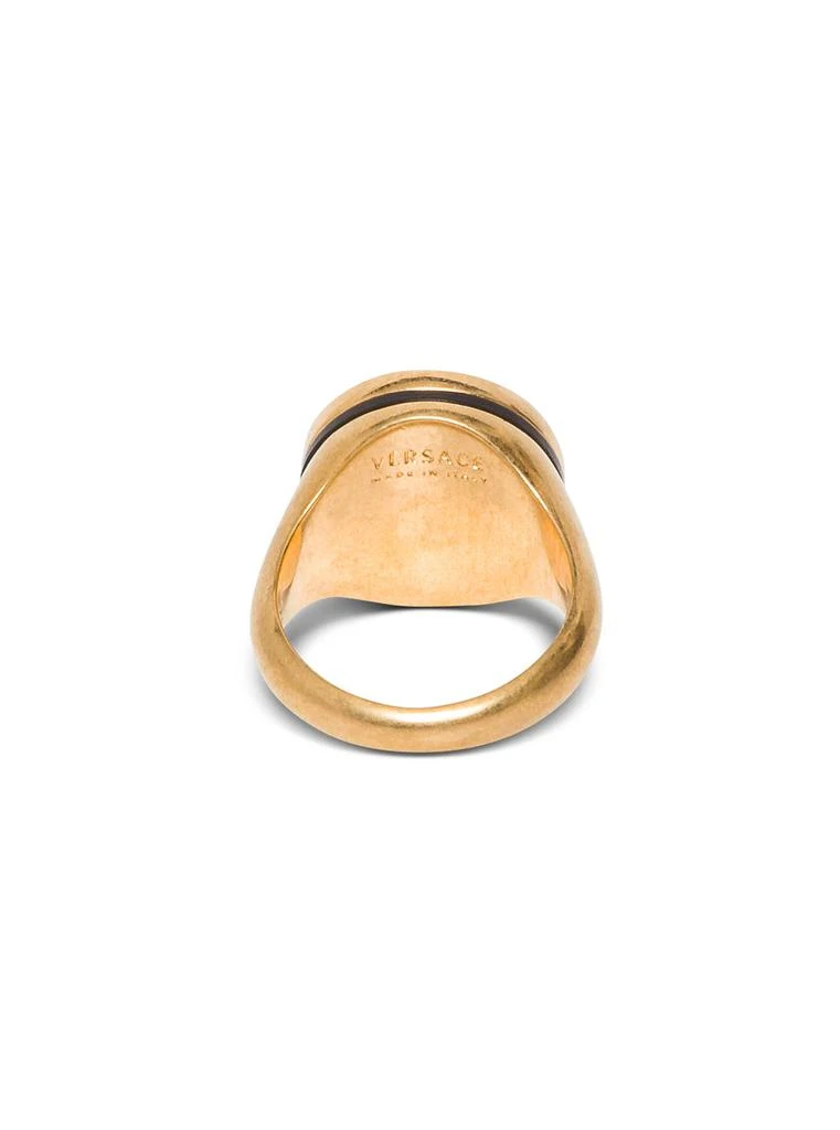 商品Versace|Versace Woman's Medusa Metal and Black Resin Ring,价格¥1631,第2张图片详细描述