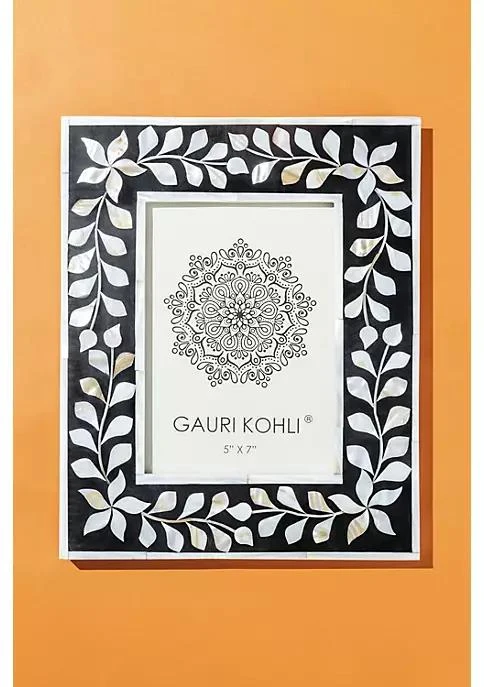 商品GAURI KOHLI|Kohli Gauri Kohli Jodhpur Mother Of Pearl Picture Frame   Black 5X7,价格¥673,第3张图片详细描述