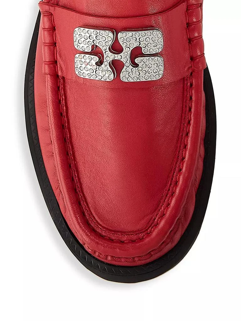 商品Ganni|35MM Rhinestone-Embellished Leather Loafers,价格¥1833,第4张图片详细描述