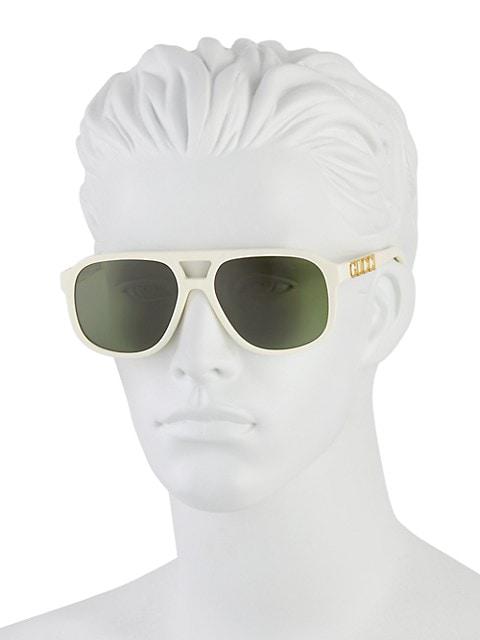 Gucci Sign 58MM Pilot Sunglasses商品第4张图片规格展示