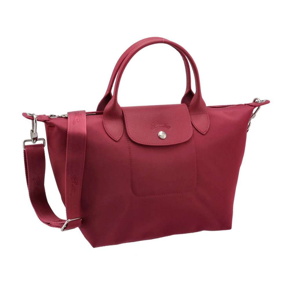 商品Longchamp|LONGCHAMP 女士紫红色尼龙中号手提斜挎包 1512598232,价格¥1211,第1张图片