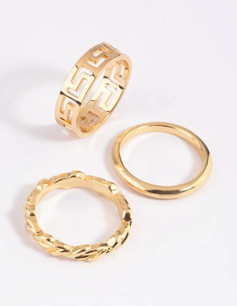 商品Lovisa|Gold Plated Greek Key Ring Pack,价格¥122,第2张图片详细描述